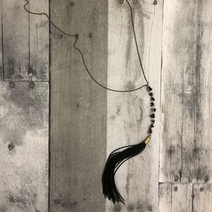 Long necklace - black/golden